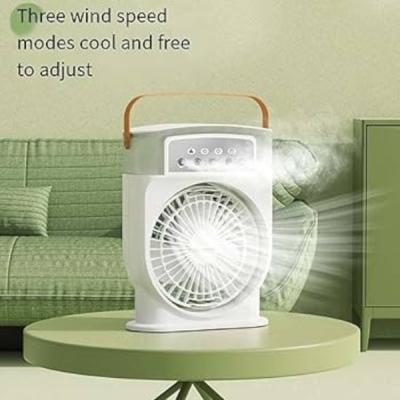 Disnie Rechargeable Mini Portable Cooling Fan – Ice Air Cooler with Spray & LED Light