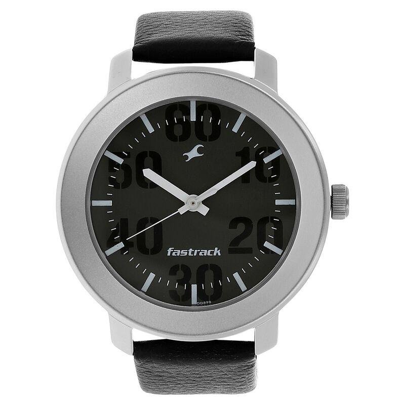 Fastrack NR3121SL02 Quartz Analog Grey Dial Leather Strap Watch