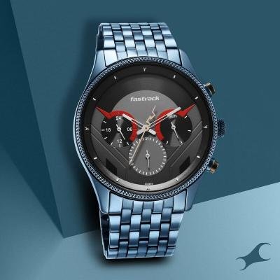 Fastrack NS3286KM03 Thor Quartz Multifunction Grey Dial Metal Strap Watch
