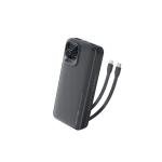 VENTION I15BB-V2  20000mAh 22.5W Power Bank with Built-in USB-C & Lightning Cables – Black