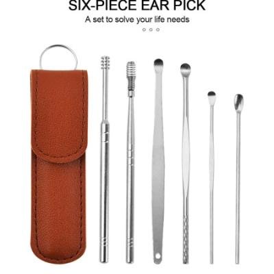 Portable Ear Cleaner Set Earpick Ear Wax Remover Ear Curette Spiral Ear Spoon Ear Cleaning Tools