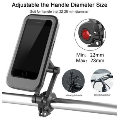 Waterproof Bike Phone Holder Case Universal Motorcycle Bicycle Phone Mount 360 Rotation Adjustable Clip Stand