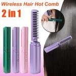 2-in-1 Mini Portable Wireless Straight Hair Comb for Curly Hair & Beard