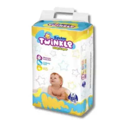 Savlon Twinkle Baby Diaper M (6-11kg) 40Pcs