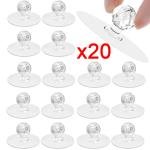 20 Pcs Transparent Crystal Drawer Handle Diamond Shape Self-Adhesive Hook
