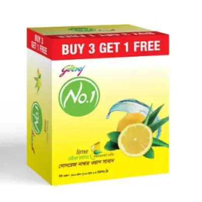 Godrej No.1 Lime Aloe Vera Soap 100gm (Buy3 Get1 Free)
