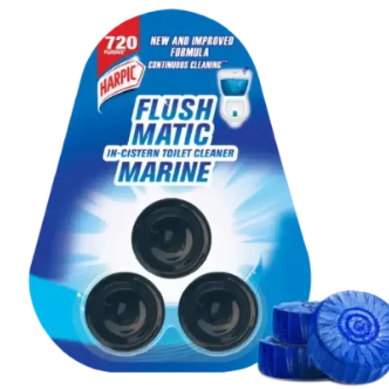Harpic Flush Matic Marine In Cistern Toilet Cleaner 3X50gm