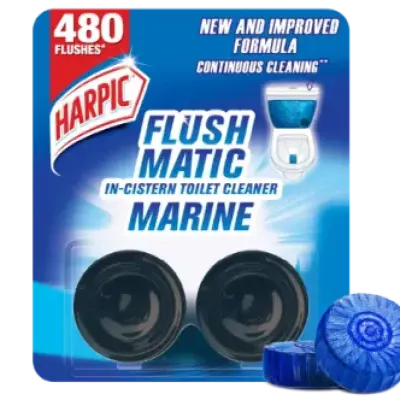 Harpic Flush Matic Marine In Cistern Toilet Cleaner 2X50gm