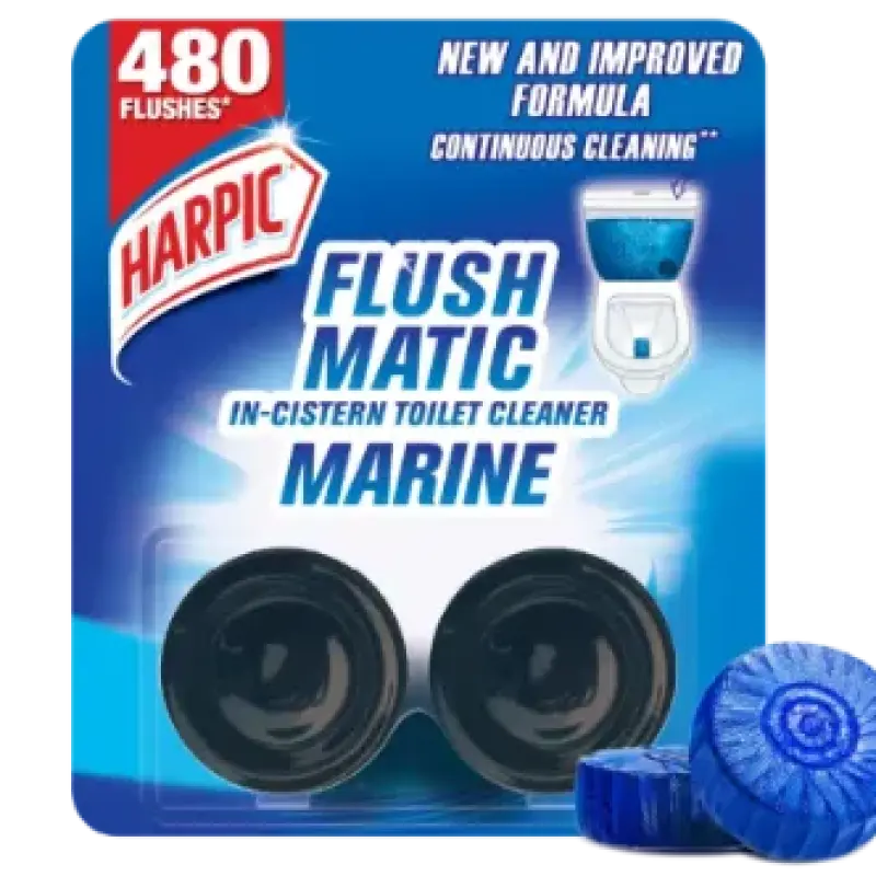 Harpic Flush Matic Marine In Cistern Toilet Cleaner 2X50gm