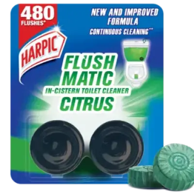 Harpic Flush Matic Citrus In Cistern Toilet Cleaner 2X50gm