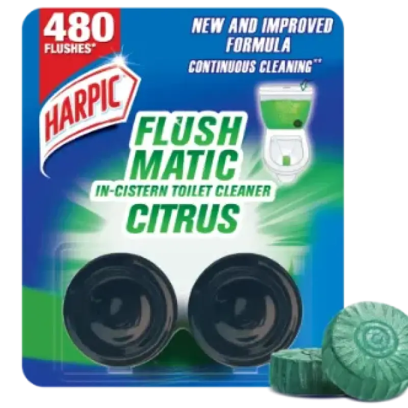 Harpic Flush Matic Citrus In Cistern Toilet Cleaner 2X50gm