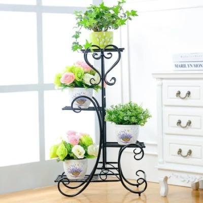 4 Layer Floor Iron Balcony Flower Rack Indoor Flower Rack Living Room Floor To Floor Flower Pot Rack