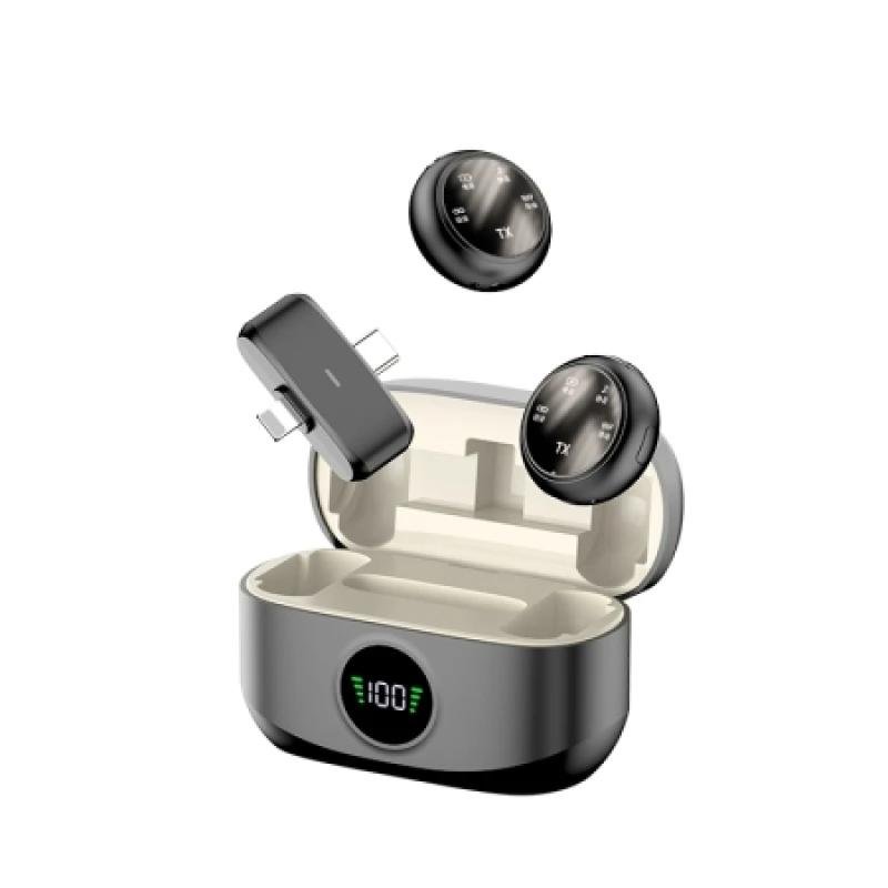 K31Pro 2.4G Wireless Lavalier Dual Microphone 5.3 Bluetooth ENC Noise Cancelling Digital Display for Video Shooting Recording