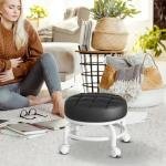 360 Rolling Low Stool Chair with Wheels Modern Simplicity Soft Pack Stool Waterproof and Anti Fouling Household Stool