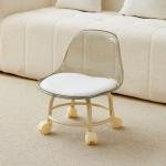 Acrylic stool with backrest 360 rotating universal wheel children's toddler stool