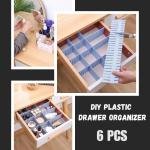 Adjustable Plastic Grid Drawer Organizer Multi-Purpose Drawer Storage Divider Adjustable Cabinet Storage  Divider 6pcs