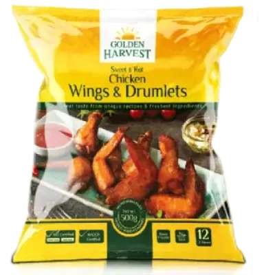Golden Harvest Sweet & Hot Chicken Wings and Drumlets 500gm