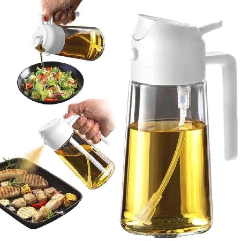 2-in-1 Oil Dispenser Bottle Sprayer Oil Kitchen Olive Oil Sprayer for Cooking Mister for Air Fryer, BBQ, Salad Frying  - KD078