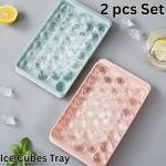 2pcs Round Ice Cube Tray with Lid – Ice Ball Maker for Freezer