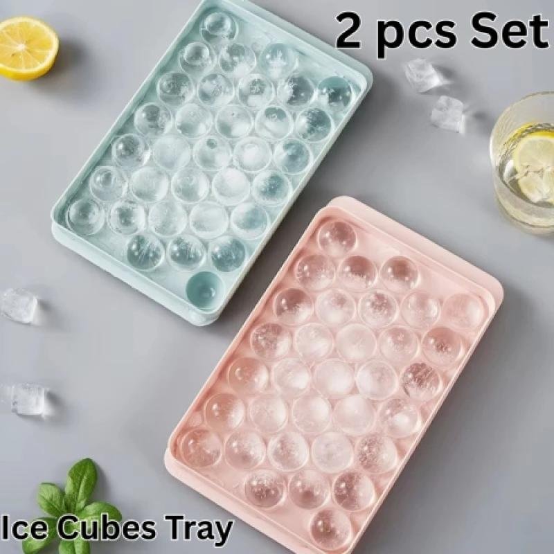 2pcs Round Ice Cube Tray with Lid – Ice Ball Maker for Freezer