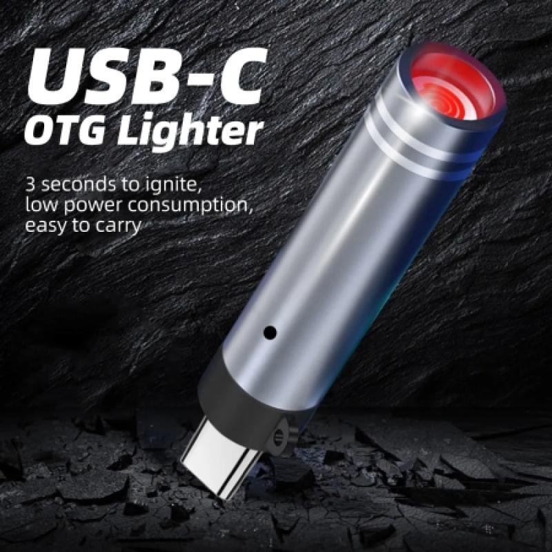 Metal Wireless Cigarette Lighter Windproof USB Type C ( MC115 )