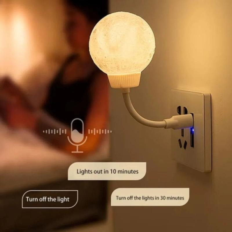 3 Lighting Modes Voice Control Smart Moon Lamp - MC117