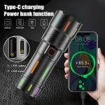 Rechargeable High Power Luminous Strips White Laser LED Flashlight with TYPE-C Charging Function - MC118