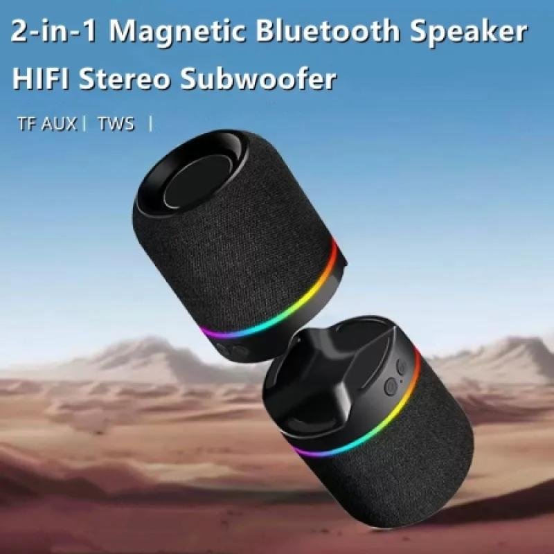 M25 Portable Split Type 2-in-1 Magnetic Bluetooth Speakers Hi-Fi TWS Stereo Subwoofer TF Card Playback  - MC121