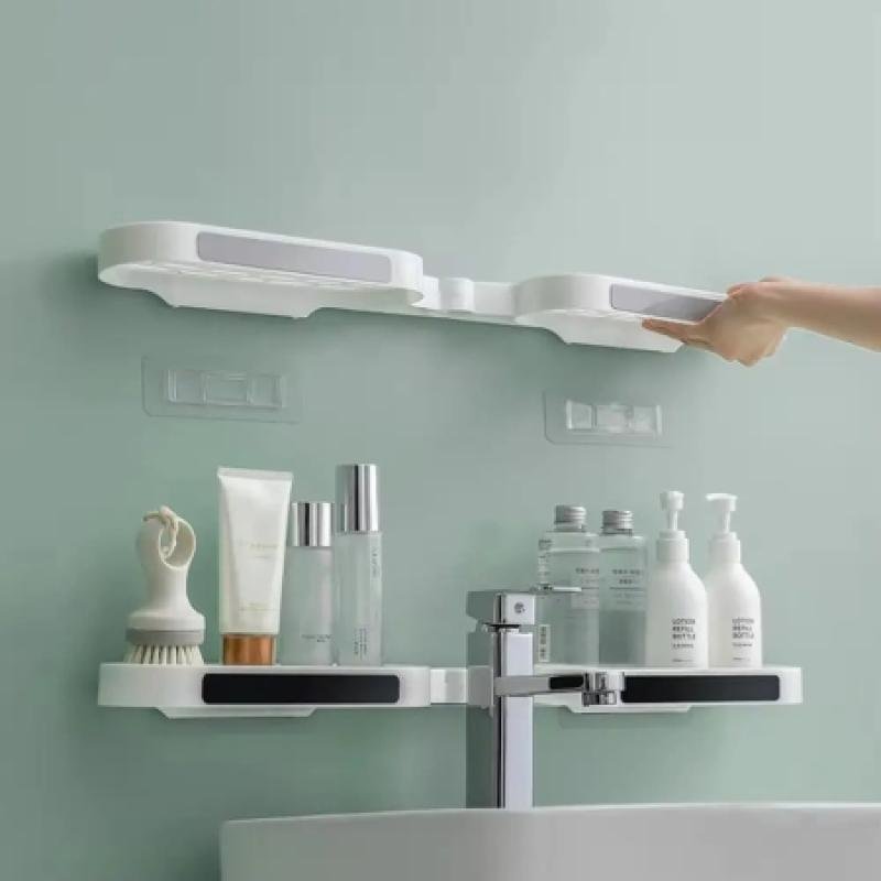 180 Degree Corner Rotating Wall-mounted Bathroom Organizer Storage Rack - KD098