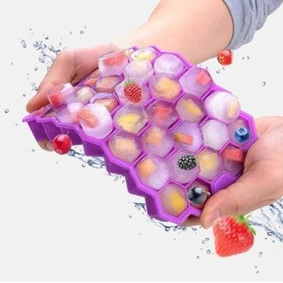 1PCS Honeycomb 37 Lattice Tray Maker With Lid DIY Ice Mold Ice Cube Maker Non-toxic Durable Bar Pub Wine Ice Blocks Maker suggest a interesting nam - KD105