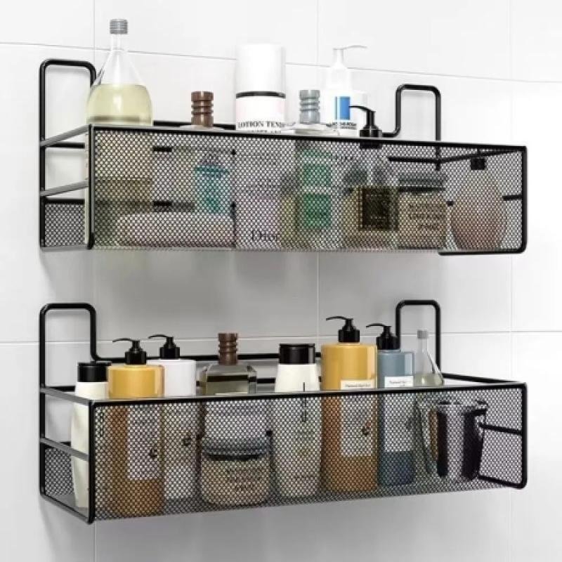 Router Rack TV Set-top Box Organizer Self-adhesive Shelf Wall-mounted No-drill Storage Box-HL044