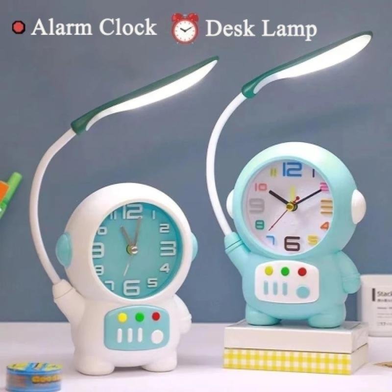 Cartoon Desk Lamp with Alarm Clock Desk Lamp Light Children Kids Reading Study Bedroom Living Room-BC025