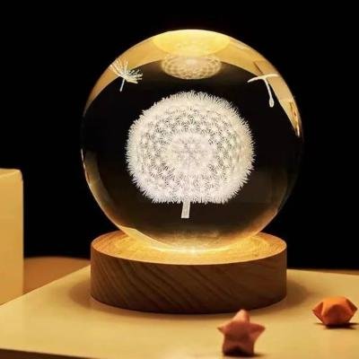 3D Crystal Ball – Dandelion (7 Color Base)