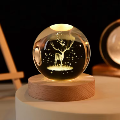 3D Crystal Ball – Deer (1 Color Base)