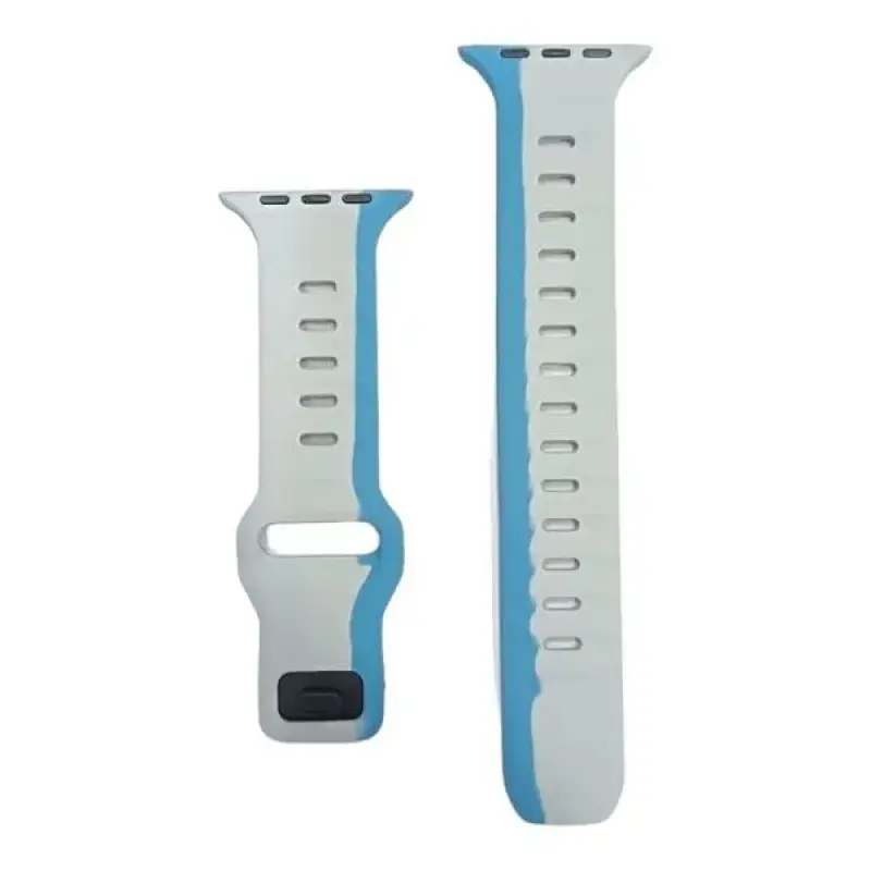 Dual Color 42mm-44mm-45mm-49mm Soft Silicone Watch Straps- Blue Gray