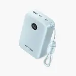 VENTION FKBL0-C 22.5W 20000mAh LED Display Power Bank with Built-in USB-C to C Cable – Blue