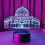GearUP Acrylic Multicolor Night Lamp (Al-Aqsa Mosque) – White