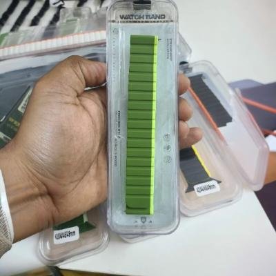 Stop Line Magnet Strap For Smart Watch- 20 mm- Green+Light Yellow