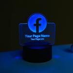 Customizable Facebook Logo Design Acrylic Multicolor Night Lamp – WHITE
