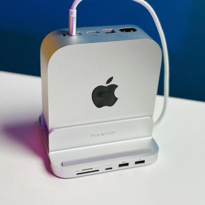PULWTOP BS212D 9-in-1 Mac mini M4 Dock with SSD Enclosure, HDMI 4K & USB-C 10Gbps (SSD NOT Included)