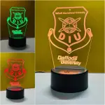 Customizable Gearup Multicolor Acrylic Night Lamp – School, College, or University Logo – Black