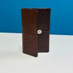 Crocodile Texture Original Leather Men’s Long Wallet – Brown