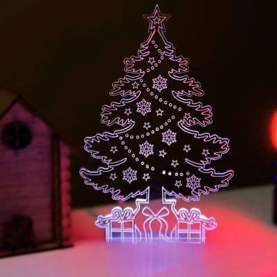 GearUP Acrylic Multicolor Night Lamp (Only Acrylic) Christmas Tree