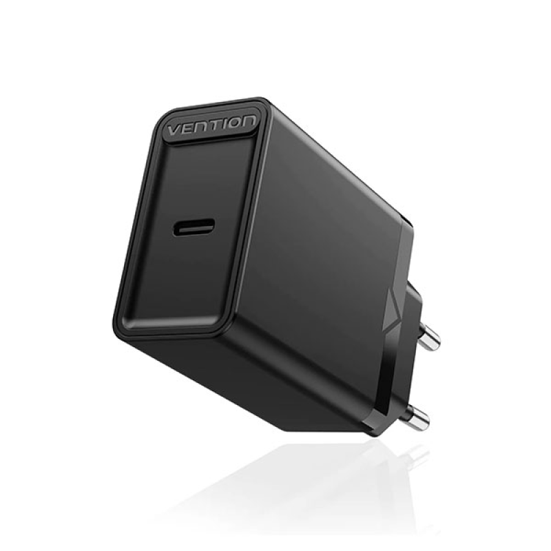 Vention FADW0-EU 1-port USB-C 20W Wall Charger – Black