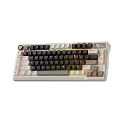ROYAL KLUDGE RK L75 Tri-Mode Hot-Swappable Wireless Mechanical Gaming Keyboard – Mocha Grey