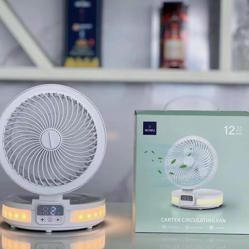 WiWu FS05 Rechargeable fan (4000mAh battery, LED Display Controll Panel)- White Color