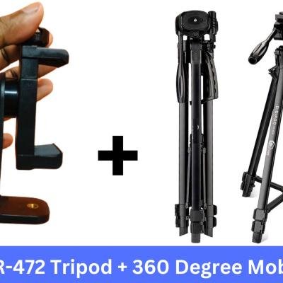 Digipod TR-472 Tripod (5.8 Feet) & 360 Degree Mobile Holder Combo