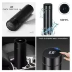 Smart Stainless Steel Water Bottle – LED Temperature Display Thermos Flask (500ml)